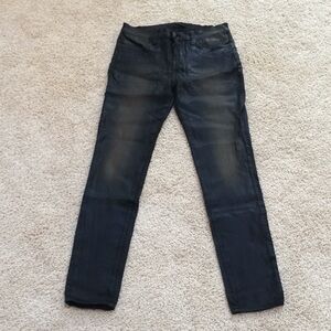 J.Brand SZ 29, black/Gold super skinny jeans.